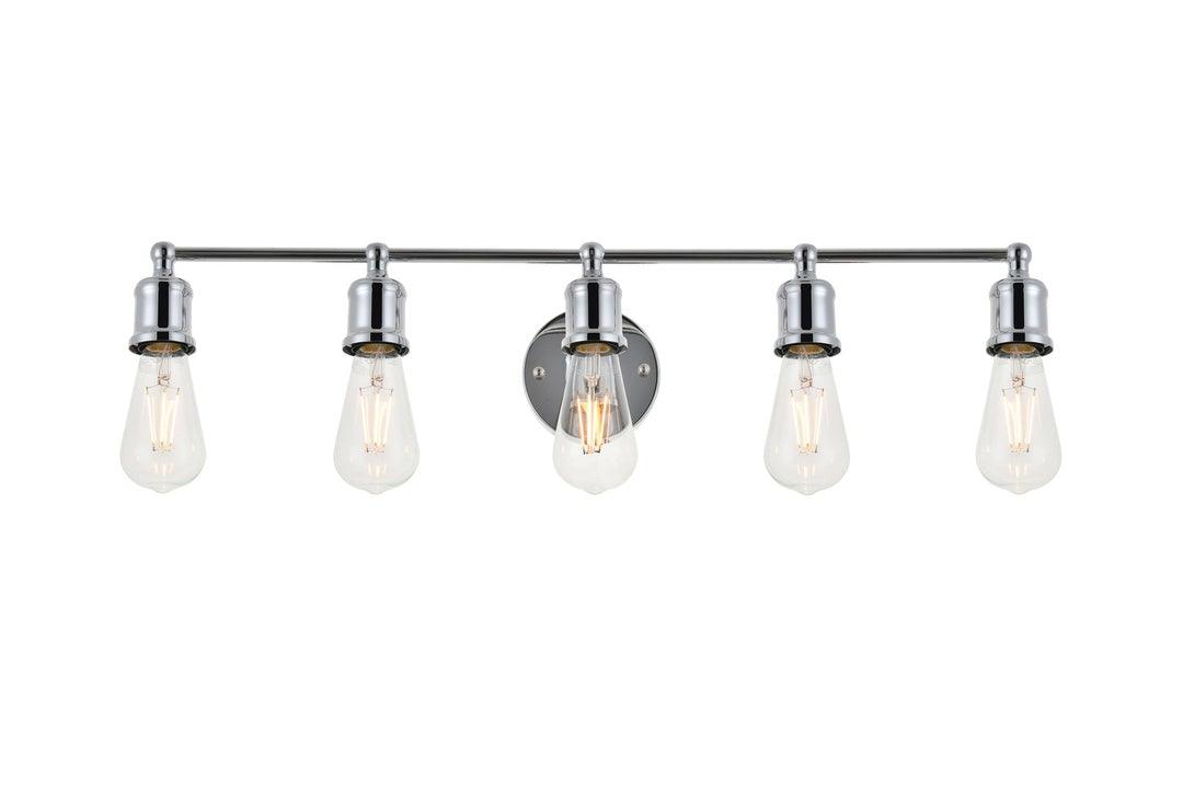 Steel with Minimalist 5 Light Vanity Light - LV LIGHTING