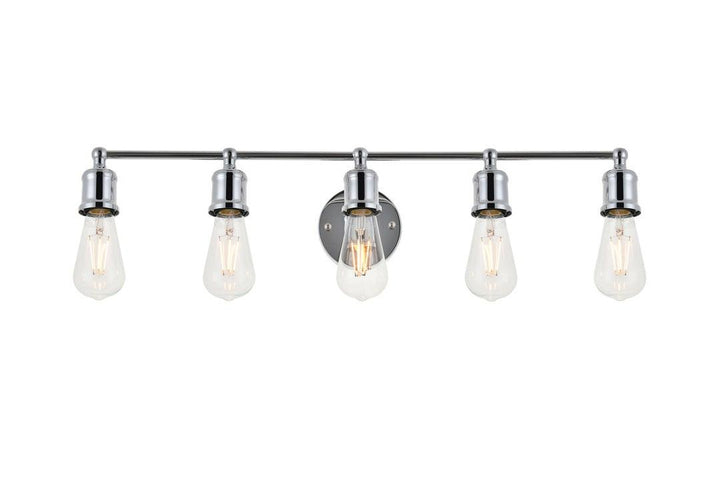 Steel with Minimalist 5 Light Vanity Light - LV LIGHTING