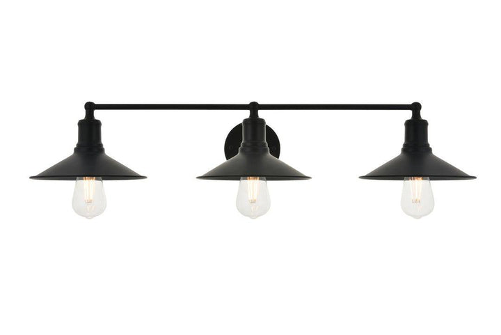 Steel with Disk Shade 3 Light Vanity Light - LV LIGHTING