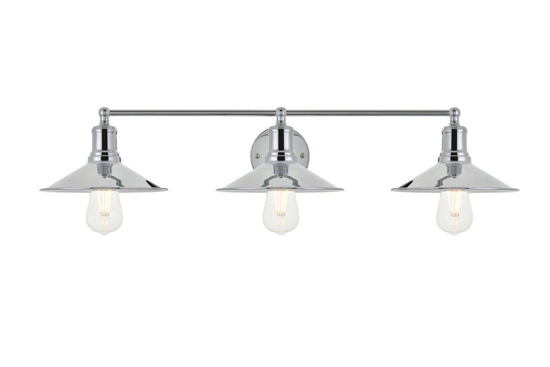 Steel with Disk Shade 3 Light Vanity Light - LV LIGHTING