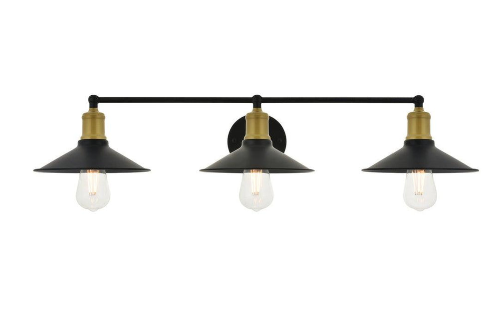 Steel with Disk Shade 3 Light Vanity Light - LV LIGHTING