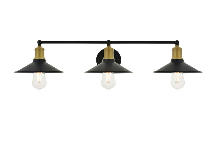 Steel with Disk Shade 3 Light Vanity Light - LV LIGHTING