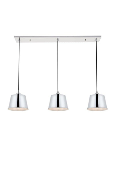 Steel with Drum Shade Linear Pendant - LV LIGHTING