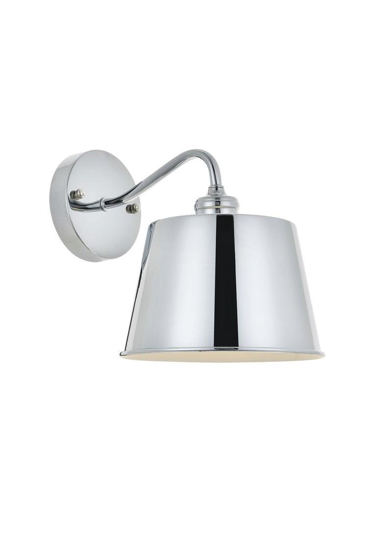 Chrome with Curve Arm Drum Shade Wall Sconce - LV LIGHTING