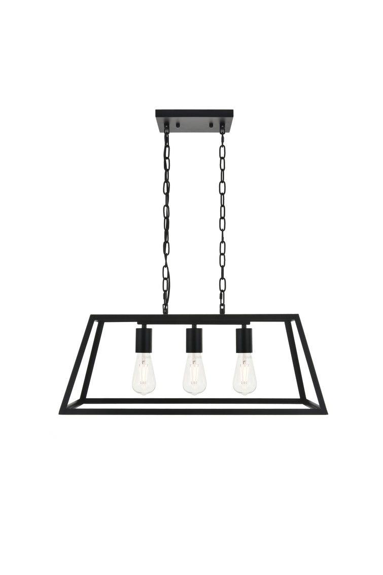 Black Open Air Frame Linear Pendant - LV LIGHTING