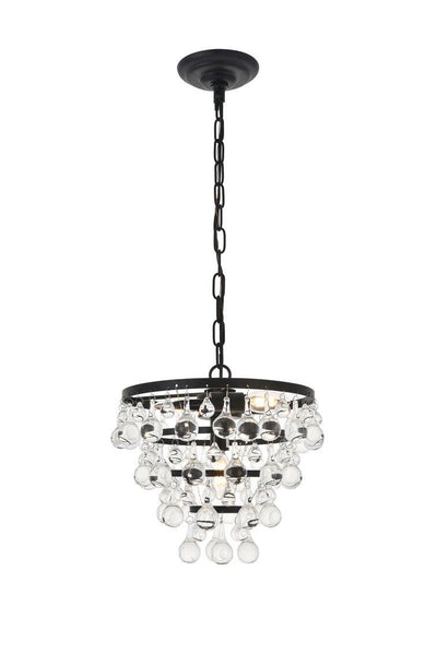 Steel with Clear Crystal Tear Drop Pendant - LV LIGHTING