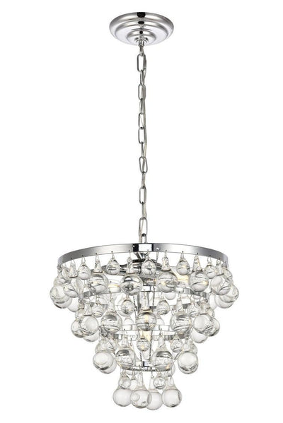 Steel with Clear Crystal Tear Drop Pendant - LV LIGHTING
