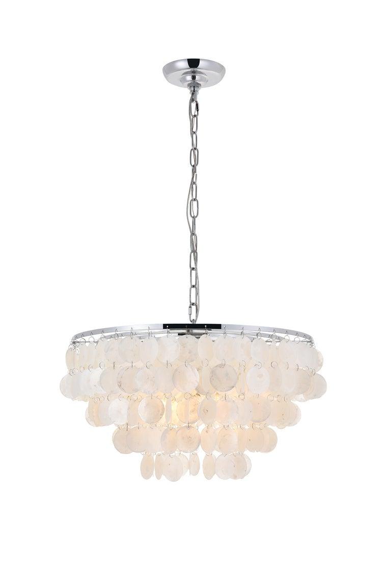 Steel with Seashell Shade Chandelier - LV LIGHTING