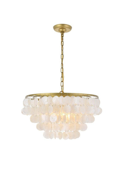 Steel with Seashell Shade Chandelier - LV LIGHTING