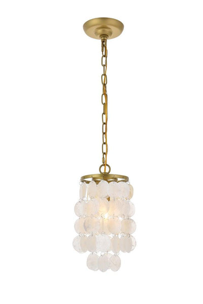 Steel with Seashell Shade Pendant - LV LIGHTING