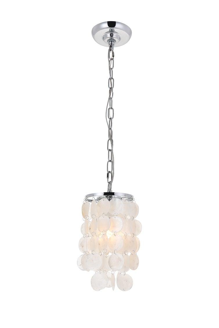 Steel with Seashell Shade Pendant - LV LIGHTING