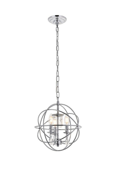 Steel with Orbit Frame Crystal Pendant - LV LIGHTING