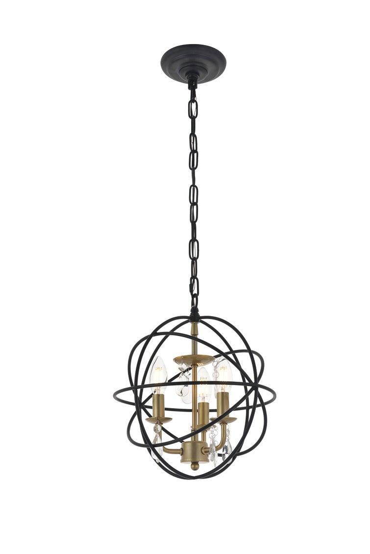 Steel with Orbit Frame Crystal Pendant - LV LIGHTING