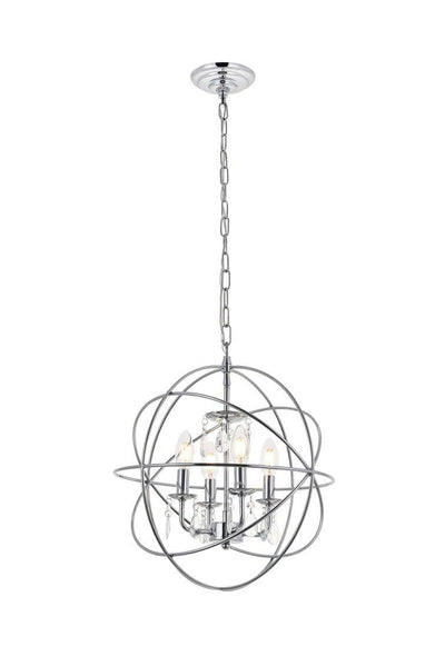 Steel with Orbit Frame Crystal Pendant - LV LIGHTING