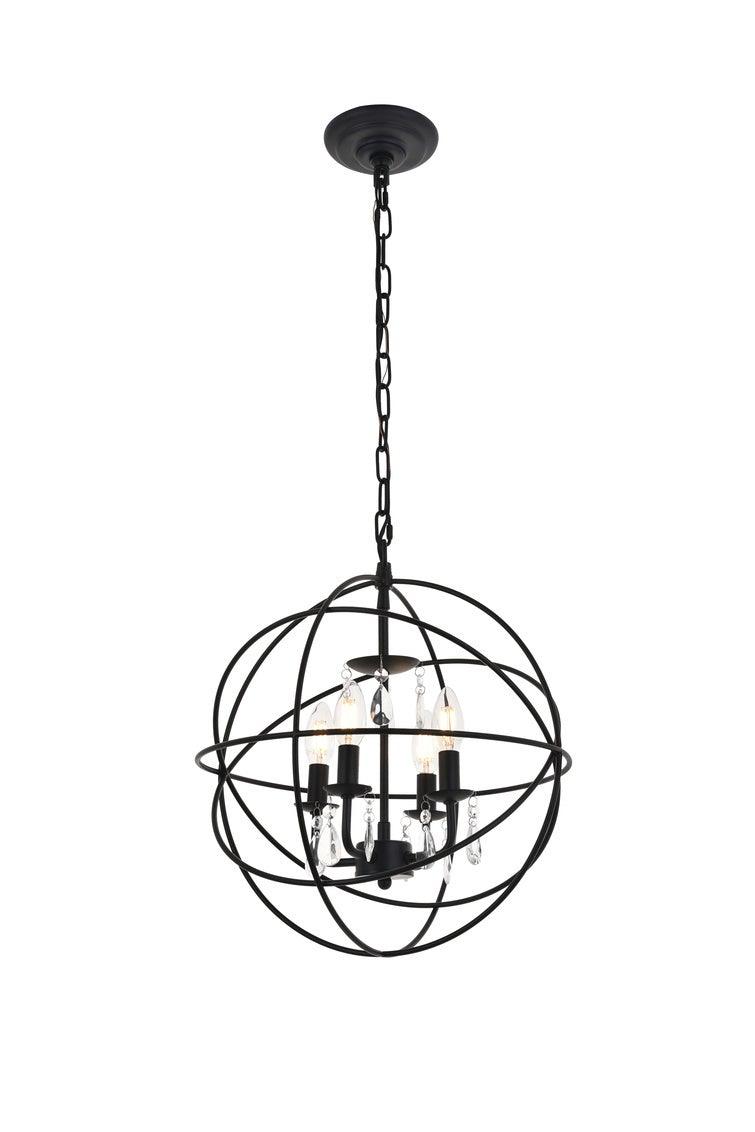 Steel with Orbit Frame Crystal Pendant - LV LIGHTING