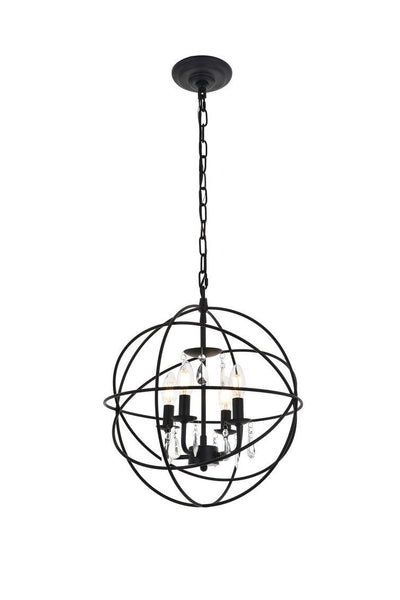 Steel with Orbit Frame Crystal Pendant - LV LIGHTING