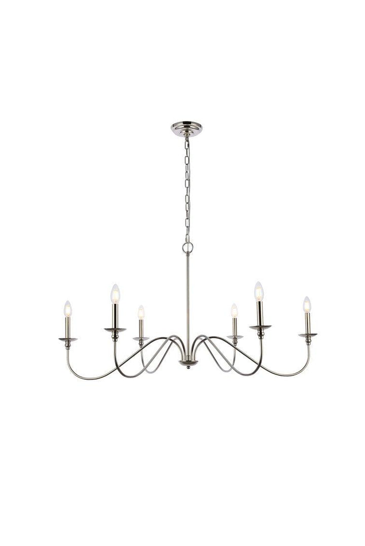 Steel with Curve Arms Chandelier - LV LIGHTING