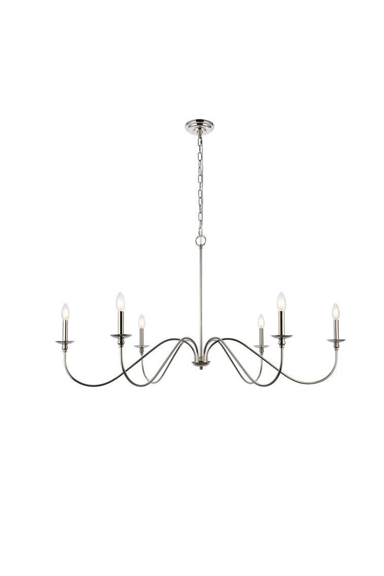 Steel with Curve Arm Chandelier - LV LIGHTING