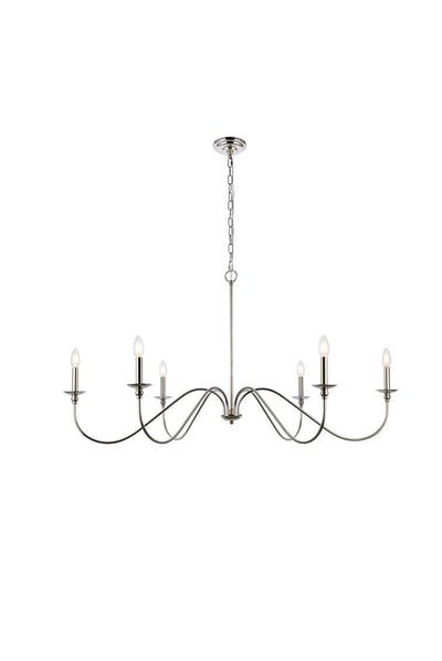 Steel with Curve Arm Chandelier - LV LIGHTING