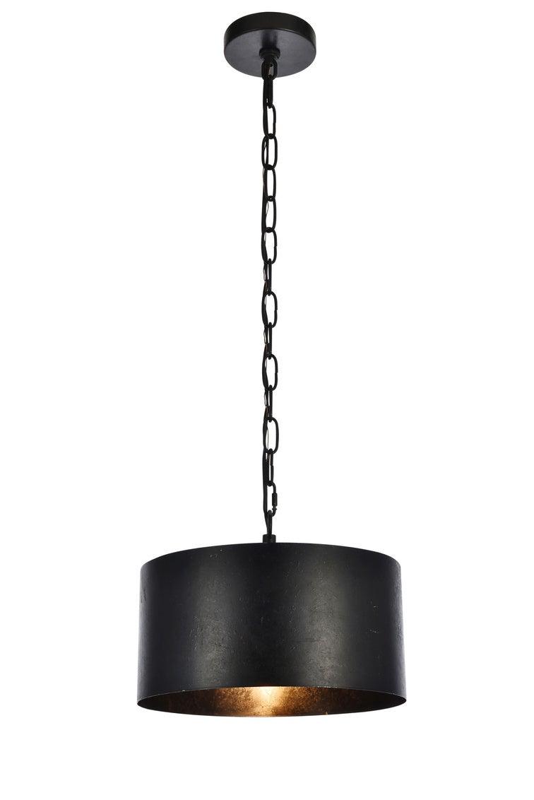 Vintage Black Drum Shade Pendant - LV LIGHTING