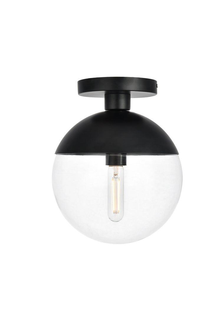 Black with Clear Glass Shade Flush Mount - LV LIGHTING