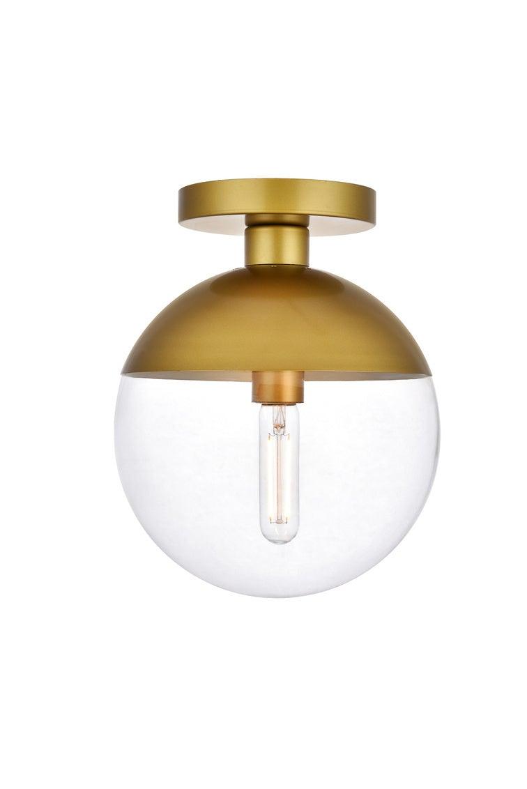 Brass with Clear Glass Shade Flush Mount - LV LIGHTING