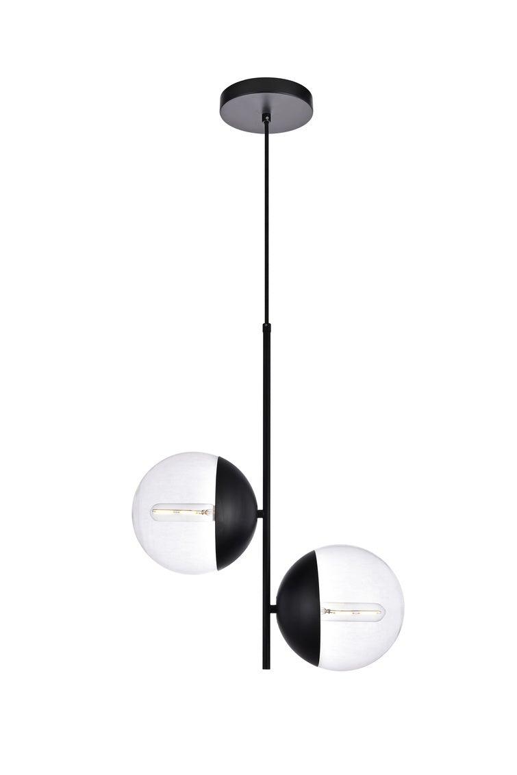 Black with Clear Glass Globe Pendant - LV LIGHTING