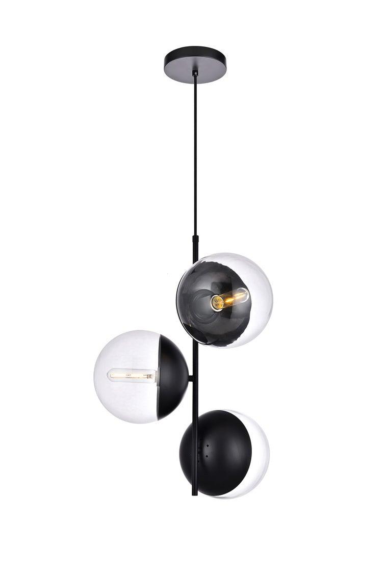Black with Clear Glass Globe Pendant - LV LIGHTING