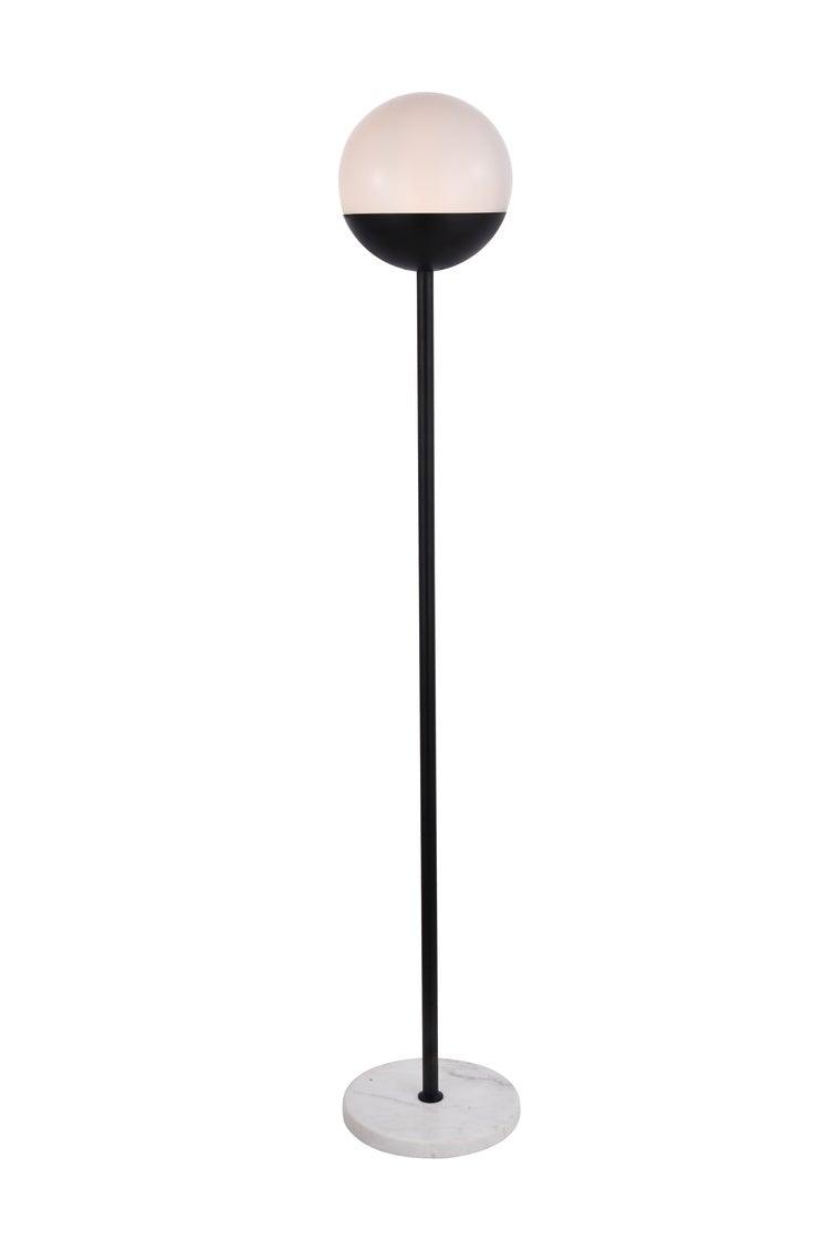Black with Frosted Glass Globe Floor Lamp - LV LIGHTING