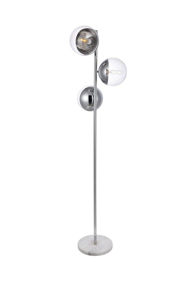 Chrome with Clear Glass Shade Floor Lamp - LV LIGHTING