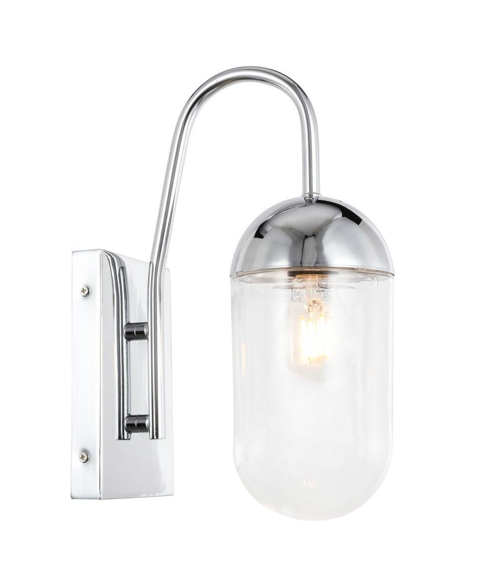 Steel with Capsule Glass Shade Wall Sconce - LV LIGHTING