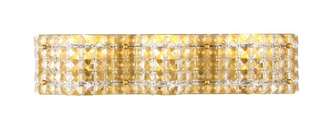 Brass with Clear Crystal Vanity Light - LV LIGHTING