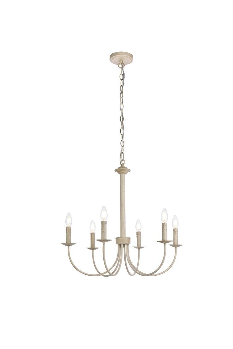 Weathered Dove Curve Arm Chandelier - LV LIGHTING