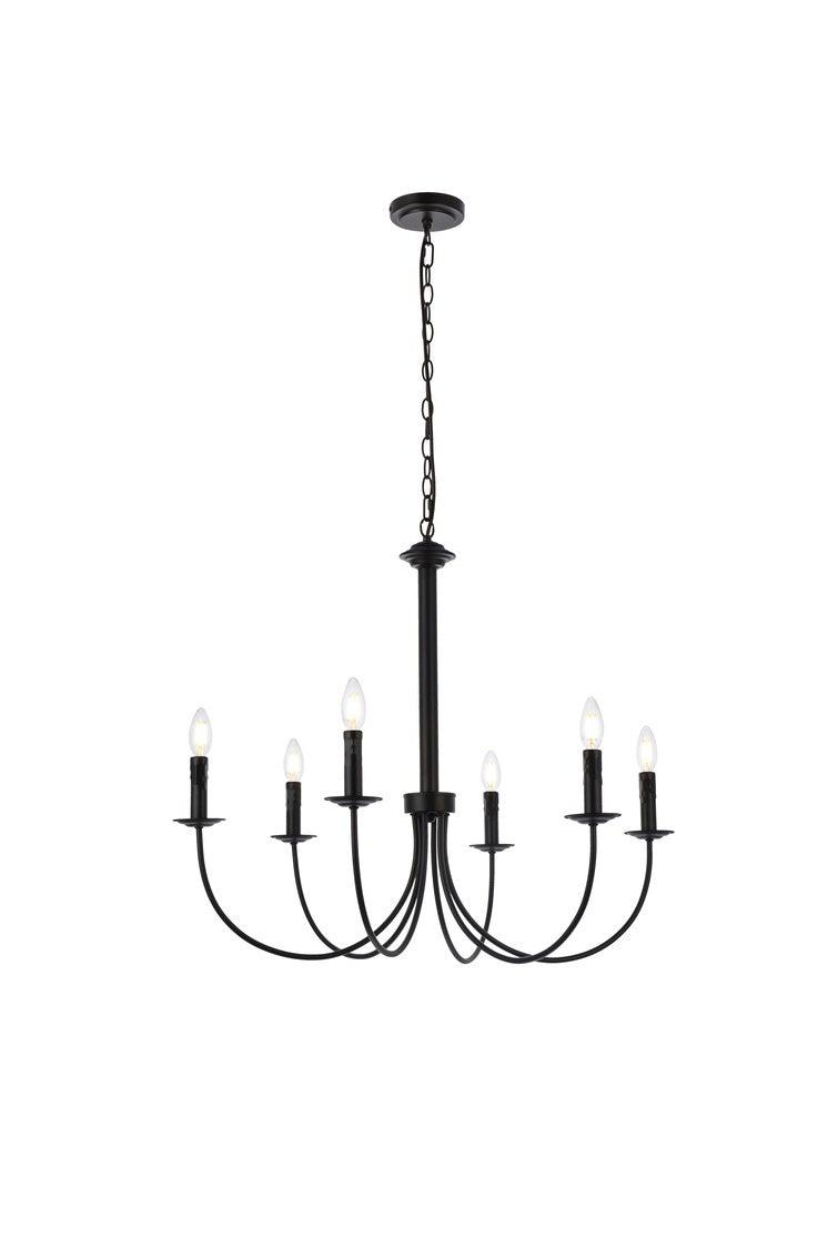 Black with Curve Arm Chandelier - LV LIGHTING