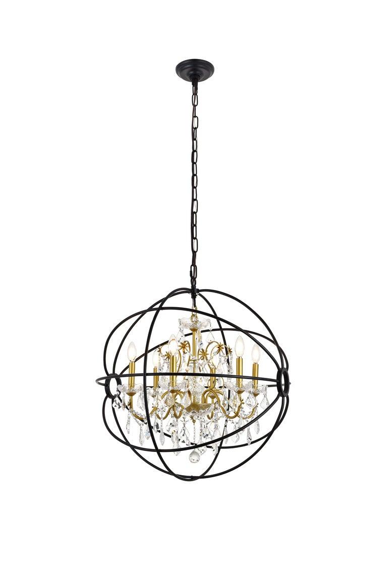 Steel with Orbit Frame Crystal Chandelier - LV LIGHTING