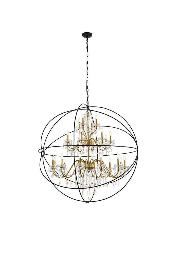 Steel Orbit Frame with Clear Crystal Chandelier - LV LIGHTING