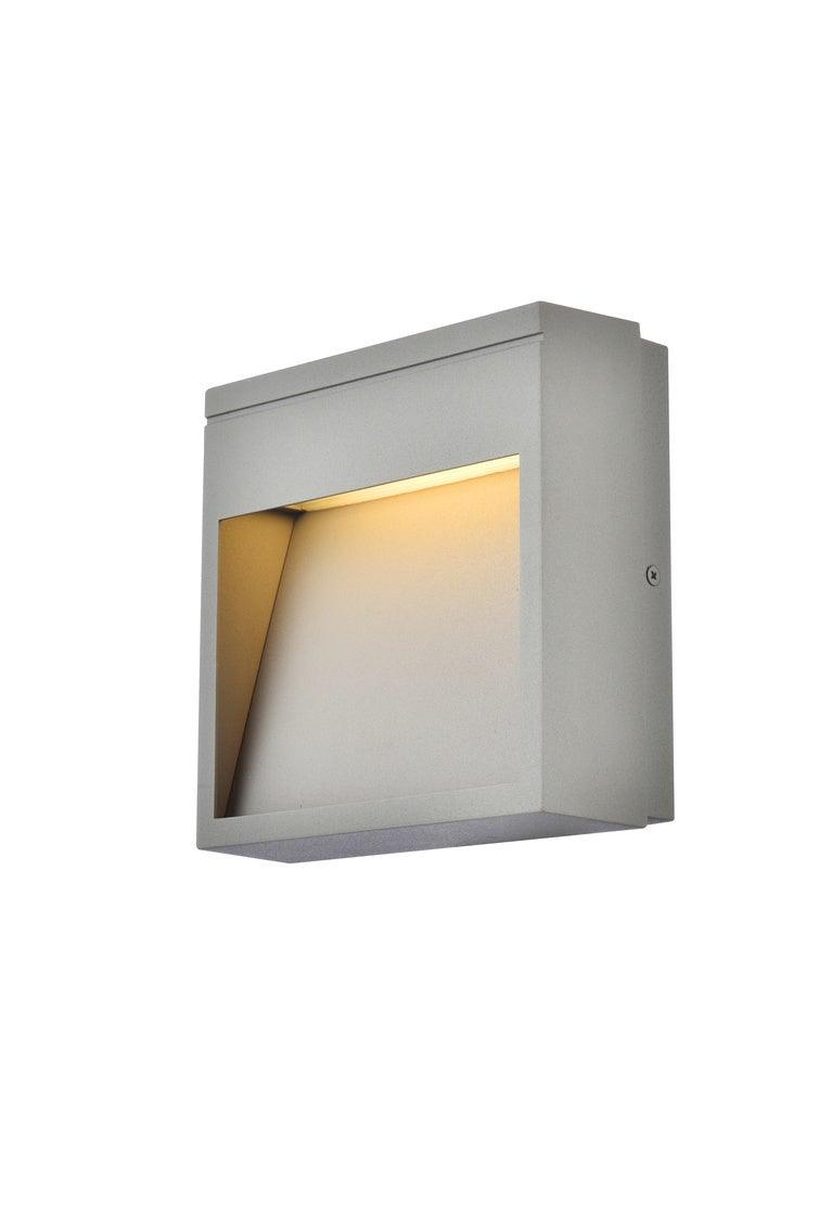 LED Silver Square Outdoor Wall Sconce - LV LIGHTING