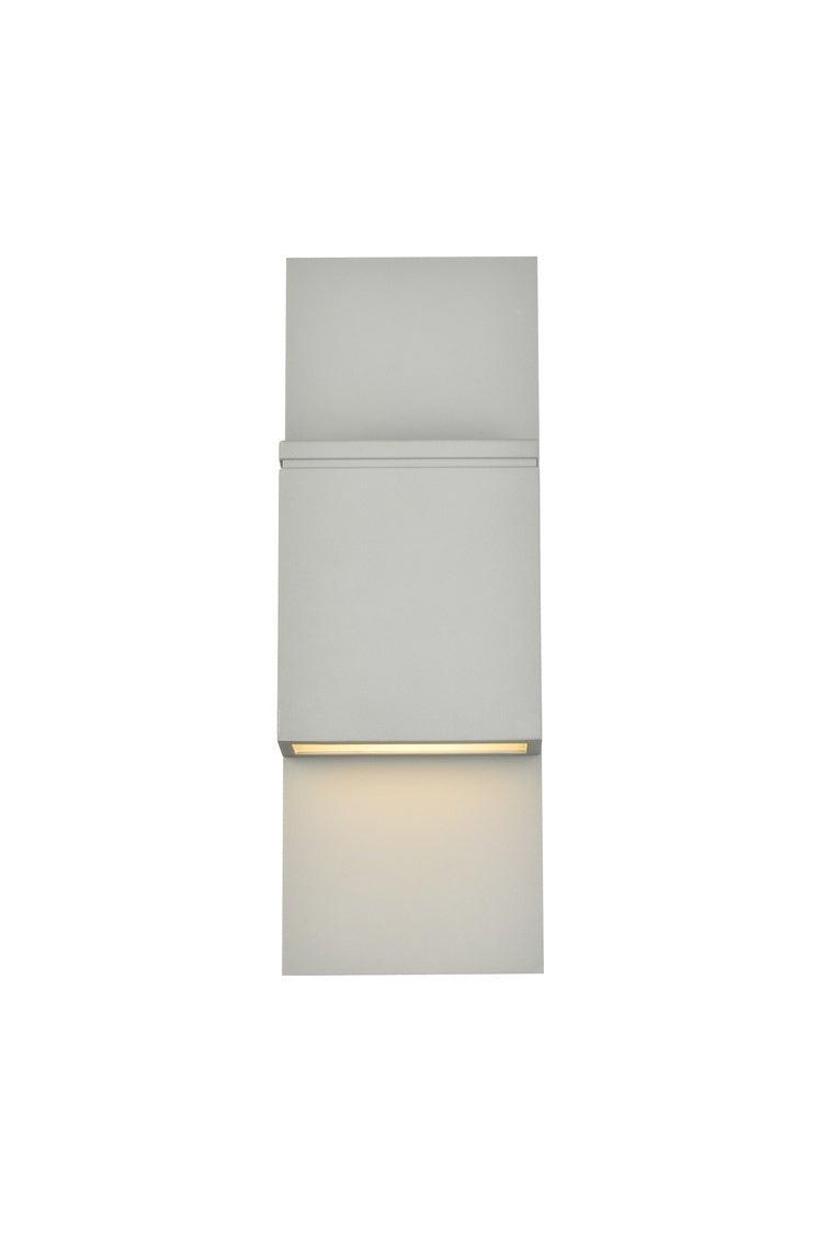 LED Silver Rectangular Outdoor Wall Sconce - LV LIGHTING