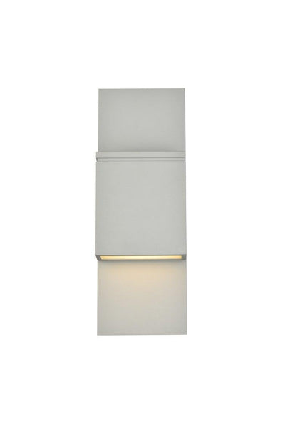 LED Silver Rectangular Outdoor Wall Sconce - LV LIGHTING