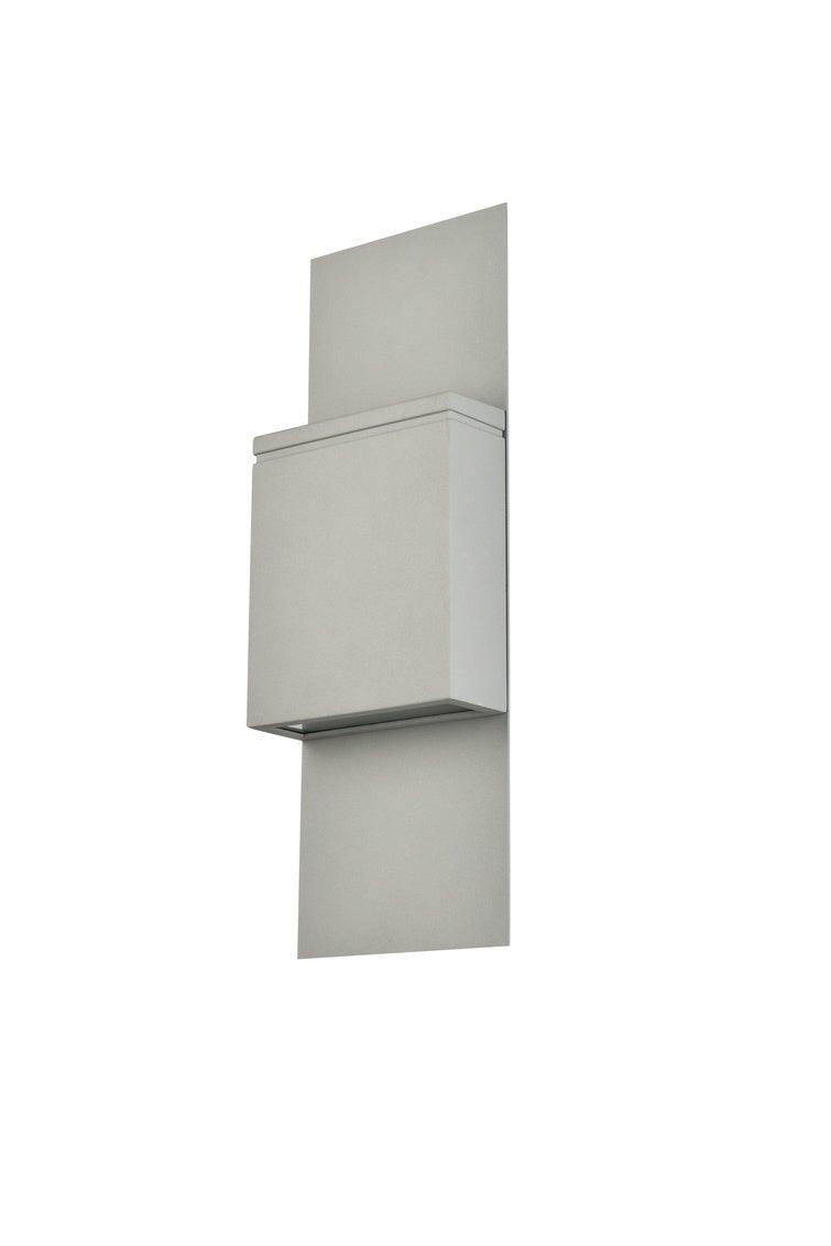 LED Silver Rectangular Outdoor Wall Sconce - LV LIGHTING