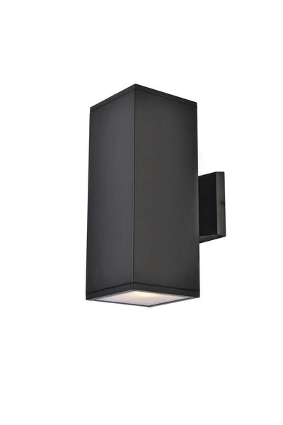 Black Rectangular Box Outdoor Wall Sconce - LV LIGHTING