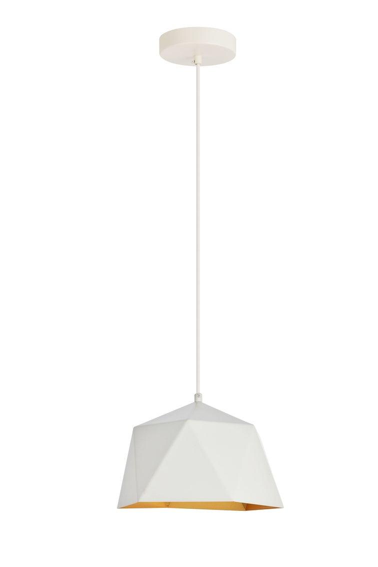 White with Gold Diamond Shade Pendant - LV LIGHTING