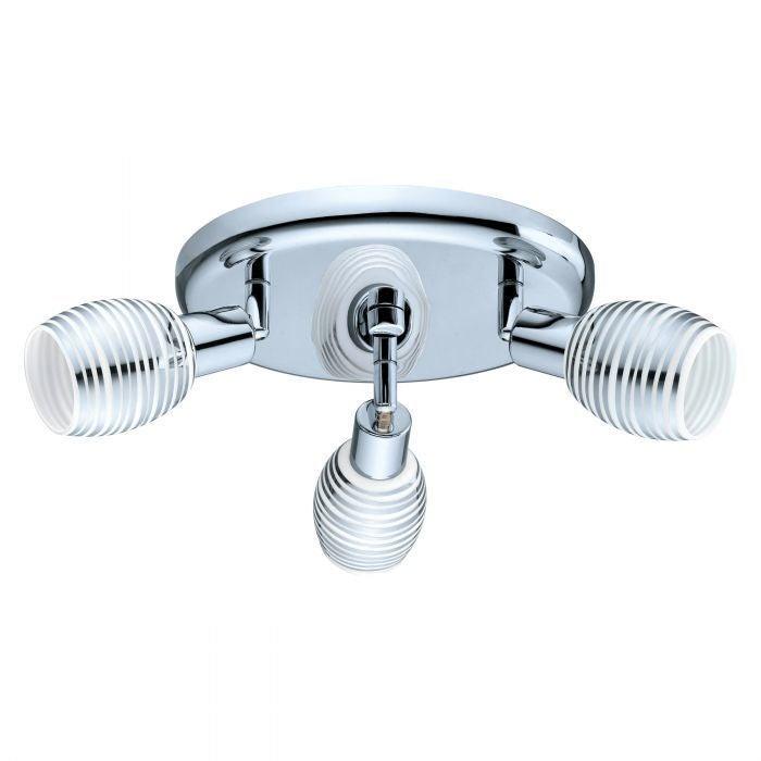 Chrome with Satin Glass Shade Spot Flush Mount - LV LIGHTING