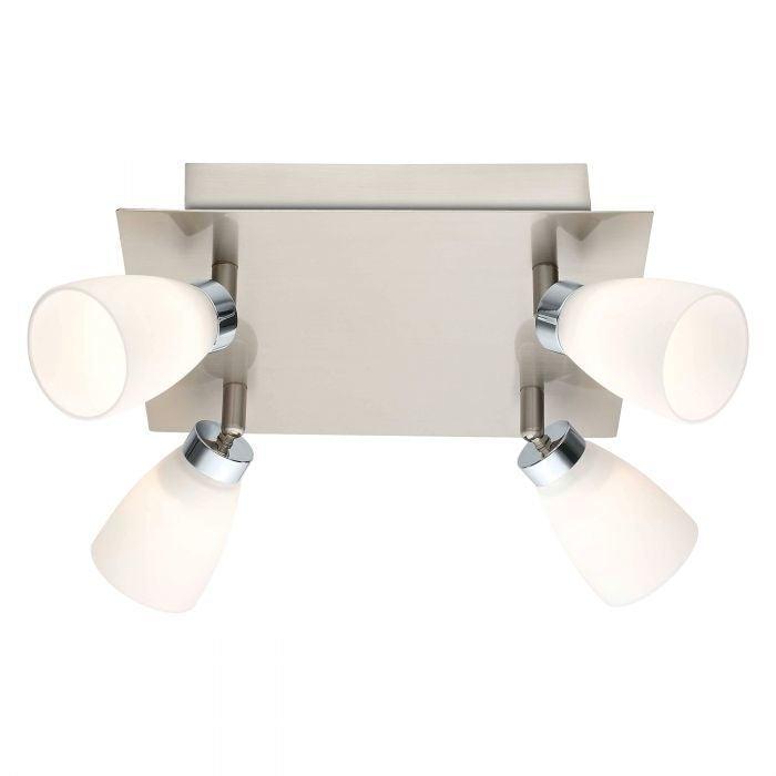 LED Satin Nickel Square Base Spot Flush Mount - LV LIGHTING