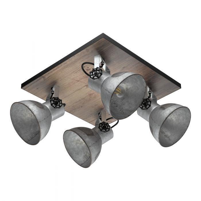 Wood with Steel Industrial Style Spot Flush Mount - LV LIGHTING