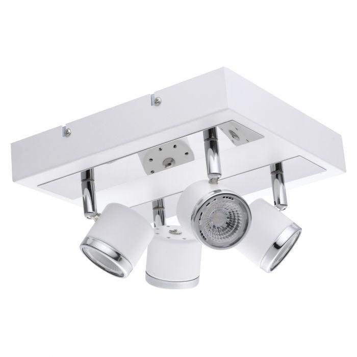 LED White with Chrome Square Base Spot Flush Mount - LV LIGHTING