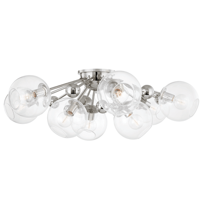 Steel with Clear Glass Shade Flush Mount - LV LIGHTING