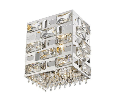 Chrome with Crystal Square Wall Sconce - LV LIGHTING