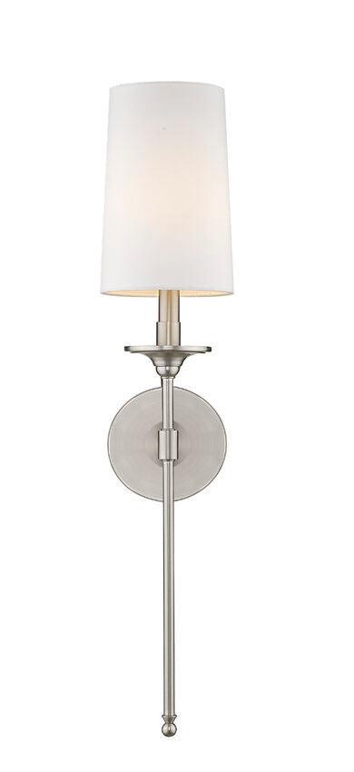 Steel with White Fabric Shade Wall Sconce - LV LIGHTING
