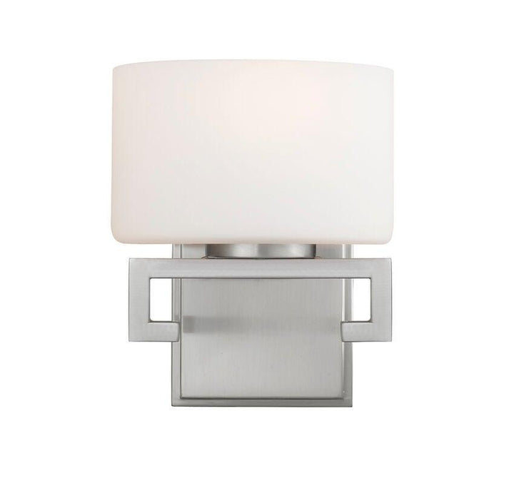 Steel with Oval Matte Opal Glass Shade Vanity Light - LV LIGHTING